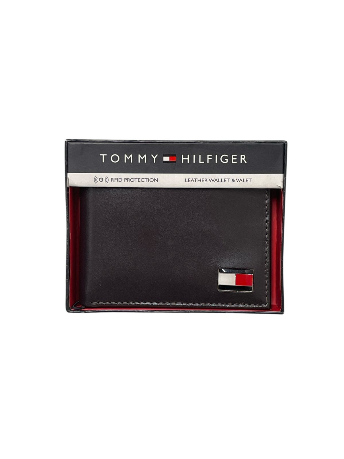 Cartera Tommy Hilfiger cafe de piel para hombre